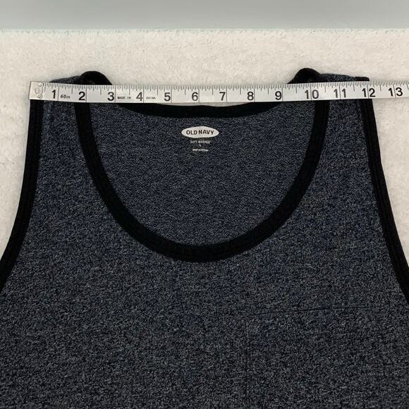 Old Navy Mens Large Tank Top Soft Washed Pocket Black Heather Muscle Basic Soft - Picture 4 of 10